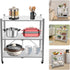 Oiveinya Cart,3-Tier Foldable Storage Rolling Portable Utility Service Cart with Wheels Folding Metal Cart Organizer