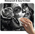 Vintage Sugar Skull Girl Image Gaming Mouse Pad, Custom Rectangle, Retro Black Grey White Large