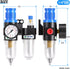 TAILONZ PNEUMATIC 1/4 Inch NPT AFC2000 Air Filter Pressure Regulator Kit(0-145 Psi)5 Micron Brass Element Air Tool Compressor Filter with Gauge and Lubricator Cup
