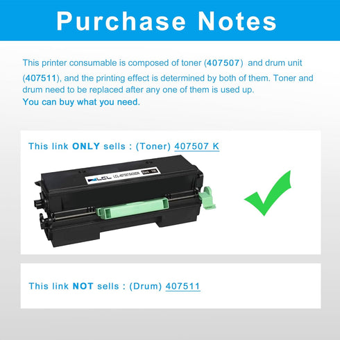 LCL Compatible 407507 10,000 Pages Toner Cartridge Replacement for Ricoh SP 6430 6430DN (1-Pack Black)