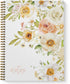 Floral Bouquet Spiral Notebook, 8.5" x 11" Journal, 120 College Ruled Pages, Durable Gloss Laminated Softcover, Gold