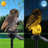 LED Solar Grey Owl Light, Outdoor Cute Animal Courtyard Decorative Light, Dusk to Dawn Waterproof Garden Light.