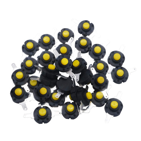 mxuteuk 30pcs Self-Lock Micro Push Button Switch DC 12V 0.5A 2-Pin Latching Mini On/Off Switch (Flat Pin)