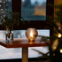 LUSHARBOR Battery Operated Lamp with Timer, Small Glass Table Lamp, Decorative Cordless Battery Powered Bedside Lamps