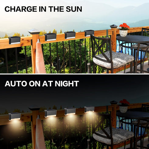 BKBB PPBB 16 Solar Deck Lights Outdoor, Pcs Solar Step Lights, Waterproof LED Solar Lights for Outdoor Stairs, Step