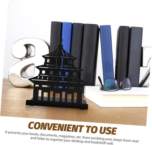Metal Bookends for Desk Organization - Stylish Shelf Support