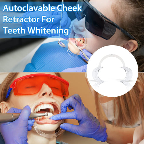 EZGO 20 Pieces C-Shape Teeth Whitening Cheek Retractor, Disposable Dental Mouth Opener, 10 Medium + 5 Large + 5 Small