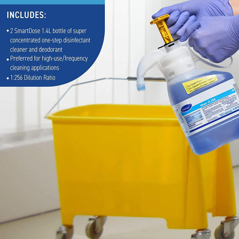 VIREX II 256 5019317 Diversey Disinfectant Cleaner, 1.4-Liter, Hospital Grade Floor Cleaner with Mint Scent
