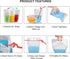 100 100 Pcs Drink Pouches with Straw Holes, Freezable Juice Pouches, Translucent Reclosable Zipper Plastic Pouche Drink