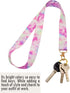 LNKRE JEWELRY Pink Rainbow Lanyard Keychain - Premium Soft Cotton Fabric Neck Lanyards with Metal Clasp for Women,