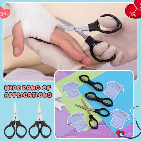 ElaraBerry 48 Set Mini Bandage Scissors for Nurses Bulk Travel Portable Scissors Small Shears Stainless Steel Foldable