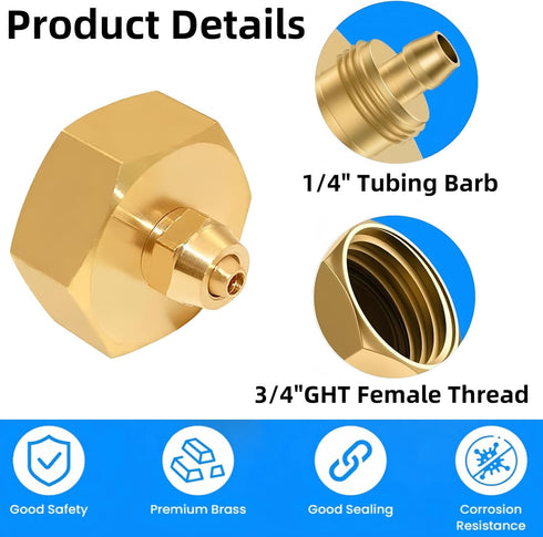 COSVMUF 3/4'' 1/4'' 3/4" 1/4" 2 4 US Standard Faucet Adapter, to Hose Adapter, Convert Female Hose Thread Bib