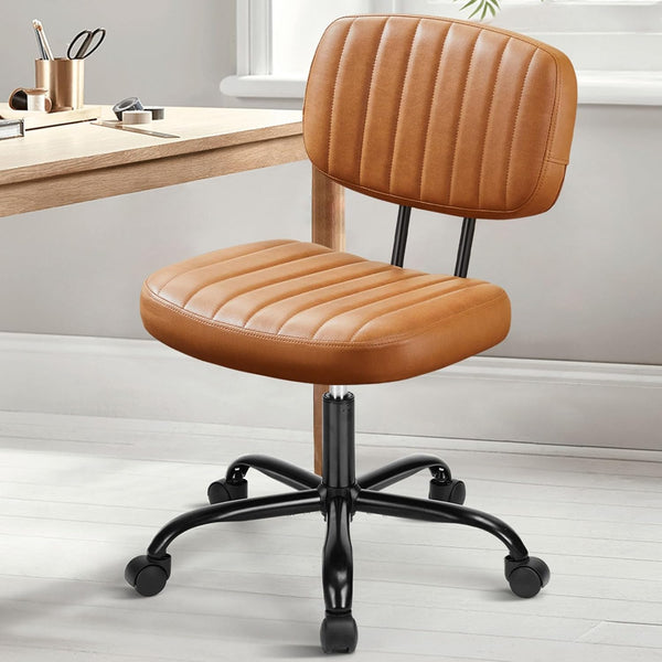 DUMOS Armless Home Office Executive Chair - Small Desk Chair with Low