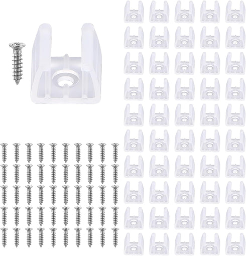 Qulkws 50 Pcs Waterproof LED Strip Mounting Clips Holder LED Strip Light Clips
