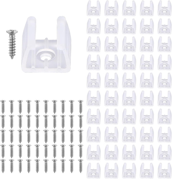 Qulkws 50 Pcs Waterproof LED Strip Mounting Clips Holder LED Strip Light Clips