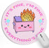 Dumpster on Fire Small Mouse Pad, Cute Funny Round Mousepad with Non-Slip Rubber Base, This Is Fine Mouse Pads for Desk