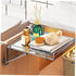 Foldable Stainless Steel Hanging Door Shelf Kitchen Storage Rack Organizer Non-punching Wall-friendly Space-saving
