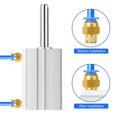 TAILONZ PNEUMATIC 32mm Bore 50mm Stroke Small Thin Cylinder, Aluminum Pneumatic Air Cylinder SDA32-50