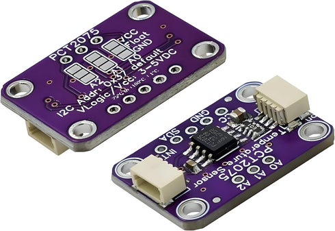 2Pcs PCT2075 11 Bit Higher Accuracy ADC Measurement I2C Temperature Sensor, Compatible with QT/Qwiic + pins