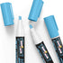 CHALKY CROWN Liquid Chalk Marker Pen, Dry Erase Marker for Chalkboard Signs, Windows, Glass (6mm Reversible Tip, Blue,
