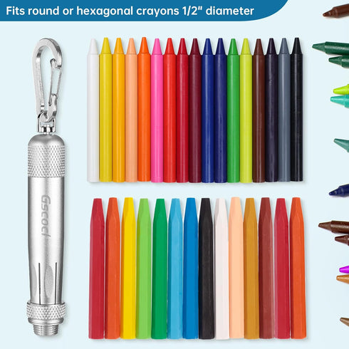 Industrial Heavy Duty Aluminum Crayon Holder for 1/2" Round or Hexagonal Crayons, Lumber Crayon Holder (Silver)