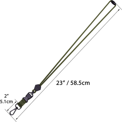 Wisdompro 2 Pack of 23 inch Durable Round Cord Heavy Duty Lanyard with Safety Breakaway Buckle, Detachable Buckle and