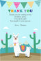Pink The Cat 30 Thank you cards kids birthday alpaca llama with envelopes (set of