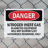 (2 Pack) Nitrogen Inert Gas Equipment OSHA Danger Sign 18 Inch X 12 Inch Rust-Free Aluminum Metal Signs