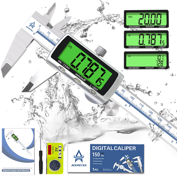 Digital Vernier Caliper Electronic Measuring Tool for Jewelry-Metal Metric Measure with Backlit LCD Screen