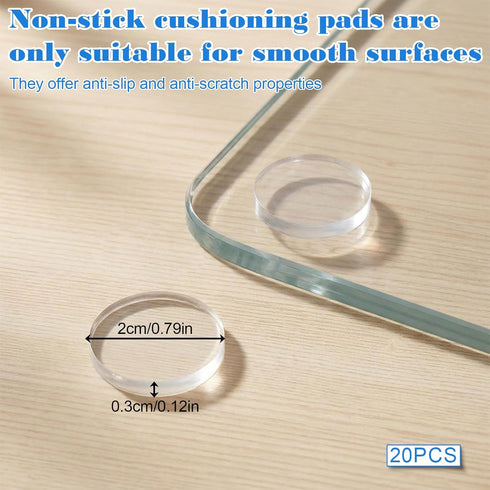 Dplolng 20PCS Clear Anti Slip Bumper Pads, Glass Table Top Bumper, Non Adhesive Soft Rubber Grippers Bumpers Pads