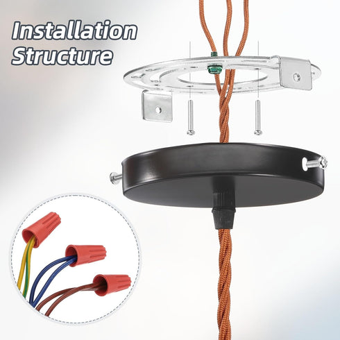 LUMLLSAJI 110mm (4.53") 2 Set Universal Light Fixture Mounting Bracket Kit, Light Crossbar Round Ceiling Plate