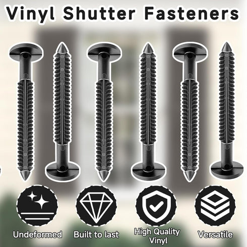 GeekNi 36Pcs 3 Inch Vinyl Shutter Fasteners Strongest Plastic Shutter Screws Window Shutters Hardware Exterior Spikes