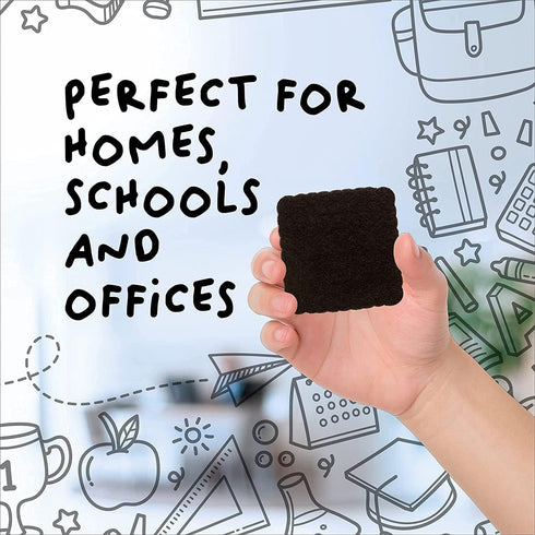 RNKP Mini Dry Erase Erasers, 24 Pack Magnetic Whiteboard Erasers for Kids and Classroom Supplies (2 x 2 Inch) Blue