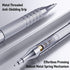 Four Candies Metal Mechanical Pencil Set, 3PCS 0.5, 0.7, 0.9MM & 2PCS 2MM Pencils with 420PCS Leads for Drawing (Silver)