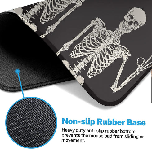 Britimes Large Gaming Mouse Pad, Black Skull Non-Slip Desk Pad for Keyboard and Mouse, 31.5 x 15.7 in for Gamer Office