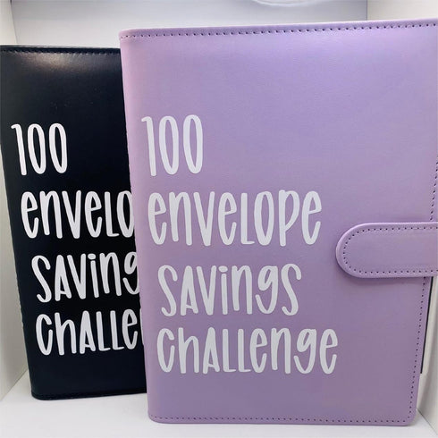 PIN&WEI 100 Envelope Challenge Binder, Budget Planner Book with Cash Envelopes for Savings Challenges