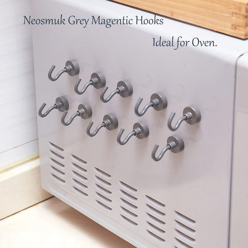Neosmuk Magnetic Hooks, 27lb+ Heavy Duty Earth Magnets with Hook for Refrigerator, Extra Strong for Hanging