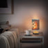 YYZZH Table Lamp Soccer Ball in Fire Flame Water Sport Design American Football Nightstand Lamp with Wood Base Fabric