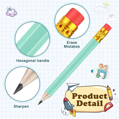 Chivao 288 Pieces Golf Mini Pencils Bulk, Pre Sharpened #2 HB Short Pencils with Eraser for Party Favors