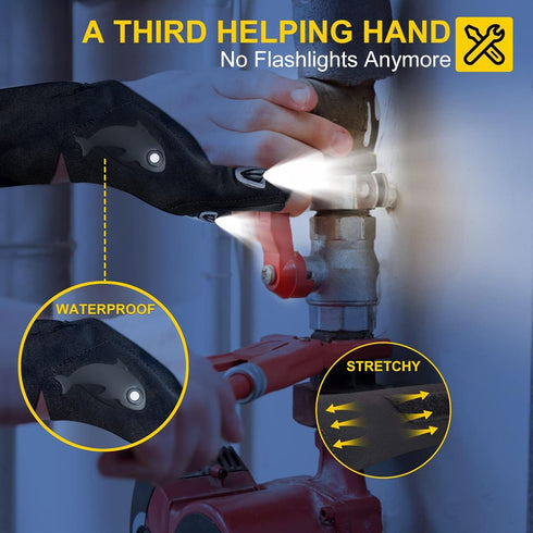 LED Rechargeable Flashlight Gloves, Valentines Day Gifts for Him Men Boyfriend Husband, Unique Gift for Fathers Day