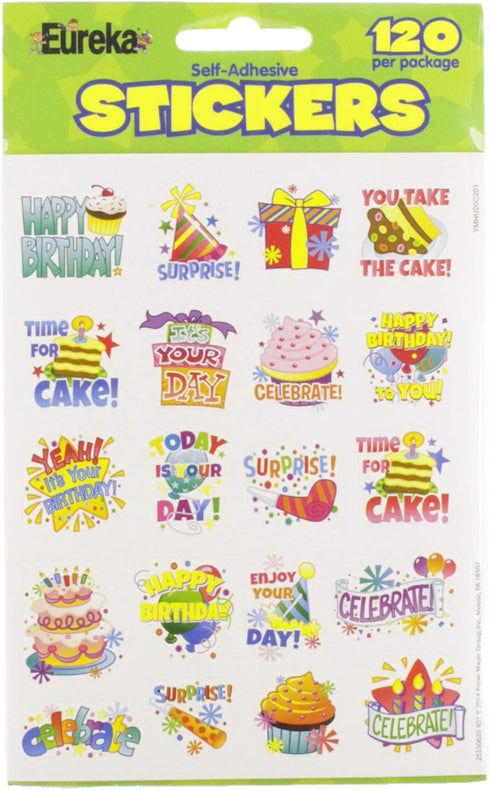 Eureka Birthday Stickers, Theme (655062)