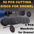 Drilax Rotary Tool Cutting Discs, 50 Pcs Cut Off Wheels, Double Fiberglass Reinforced Tool Set with 4 Mandrels