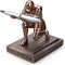Knight Pen Holder Stand, Resin Desk Organizer with Fancy Pen Gift for Office and Home (Bronze)
