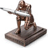 Knight Pen Holder Stand, Resin Desk Organizer with Fancy Pen Gift for Office and Home (Bronze)