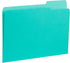 Blue Summit File Folders, Letter Size, Two-Tone Ocean Colors, 1/3 Tab - 100 Pack