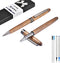 Wood Ballpoint Pen Set - 2 Pack, Fancy Wooden Pens and Rollerball Pen with 4 Extra Ink Refills