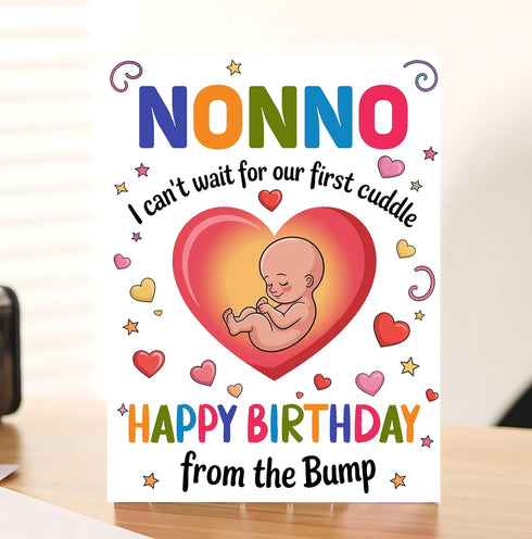 Moonlit93 Nonno - I Can't Wait For Our First Cuddle Happy Birthday From The Bump! Card - Ideas Birthday Card For Nonno