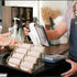 Hipiwe 8 Mirrored Glass Business Card Holder Gold Business Card Display Stand for Desk Multiple Clear Business Card
