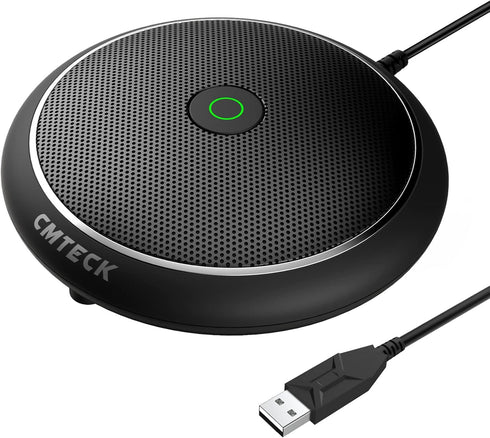 CMTECK Conference USB Microphone, Computer Desktop Mic with Mute Function, Omnidirectional Condenser PC
