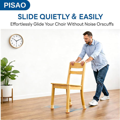24 (Fit:0.76"-1.18") PISAO Pcs Chair Leg Floor Protectors, Silicone Chair Leg Protectors Caps Covers for Hardwood